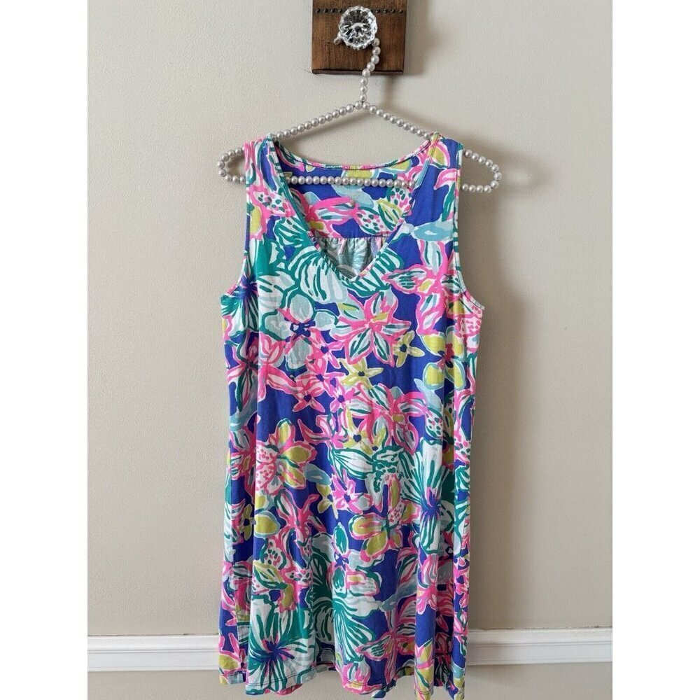 Lilly Pulitzer Womens Size Small Casa Azul Blythe V-Neck Swing Dress Sleeveless